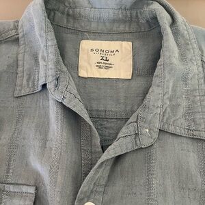 Sonoma blue denim color button down shirt